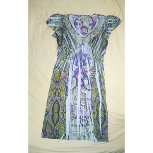 Multicolor printed midi dress